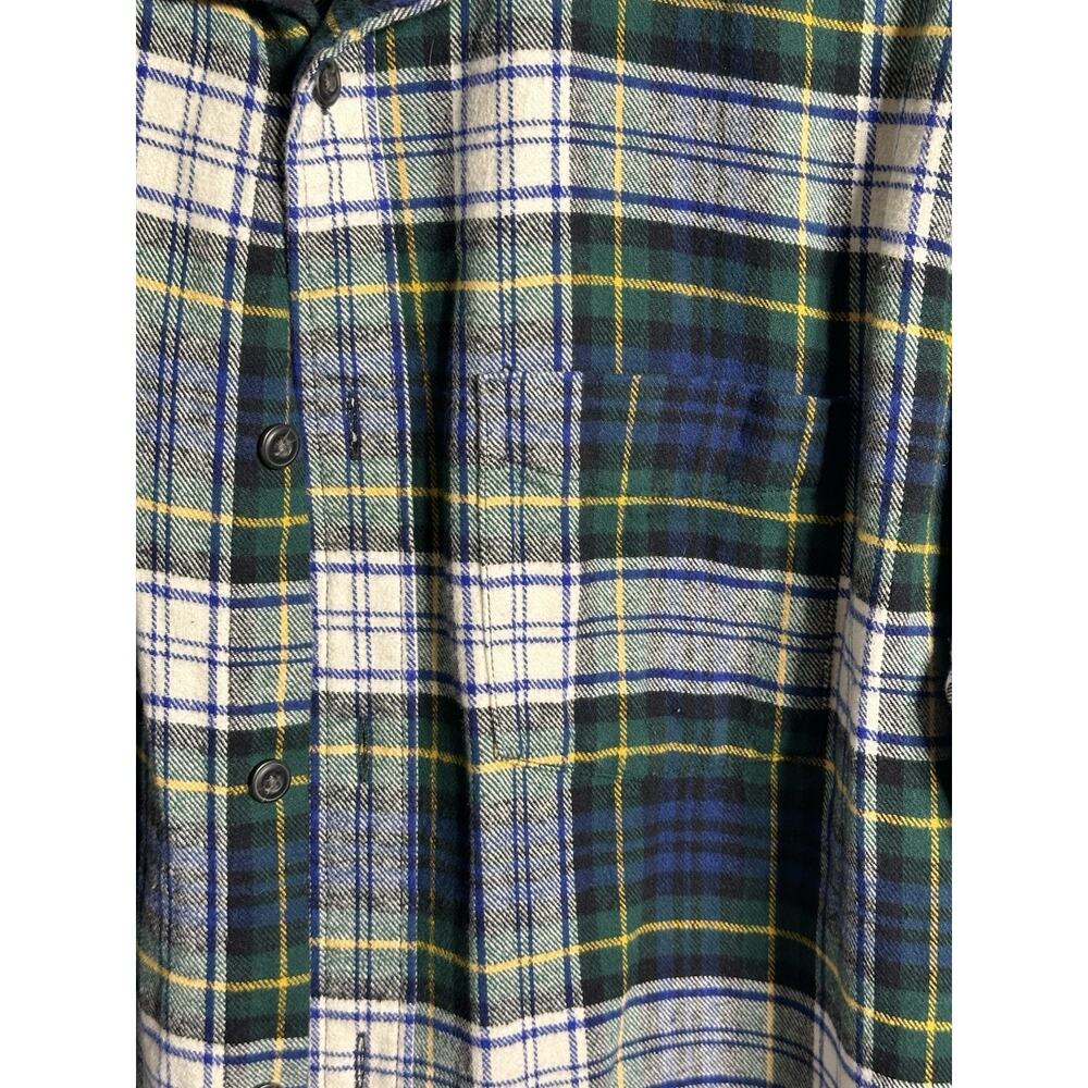90s Grunge Green Plaid GAP Flannel‎ Shirt | Oversized Skater Indie - Picture 3 of 6
